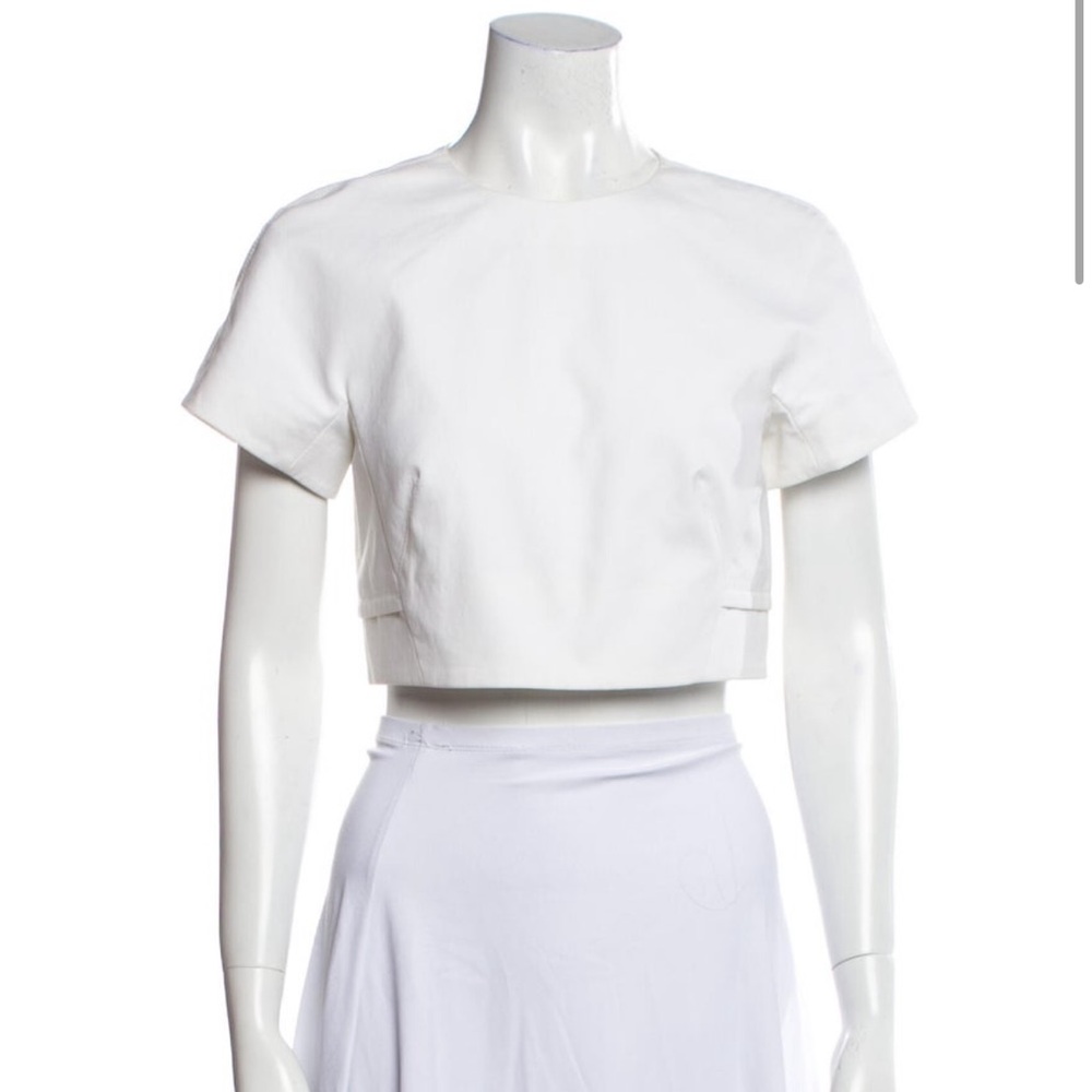 Proenza Schouler Crew Neck Short Sleeve Crop Top